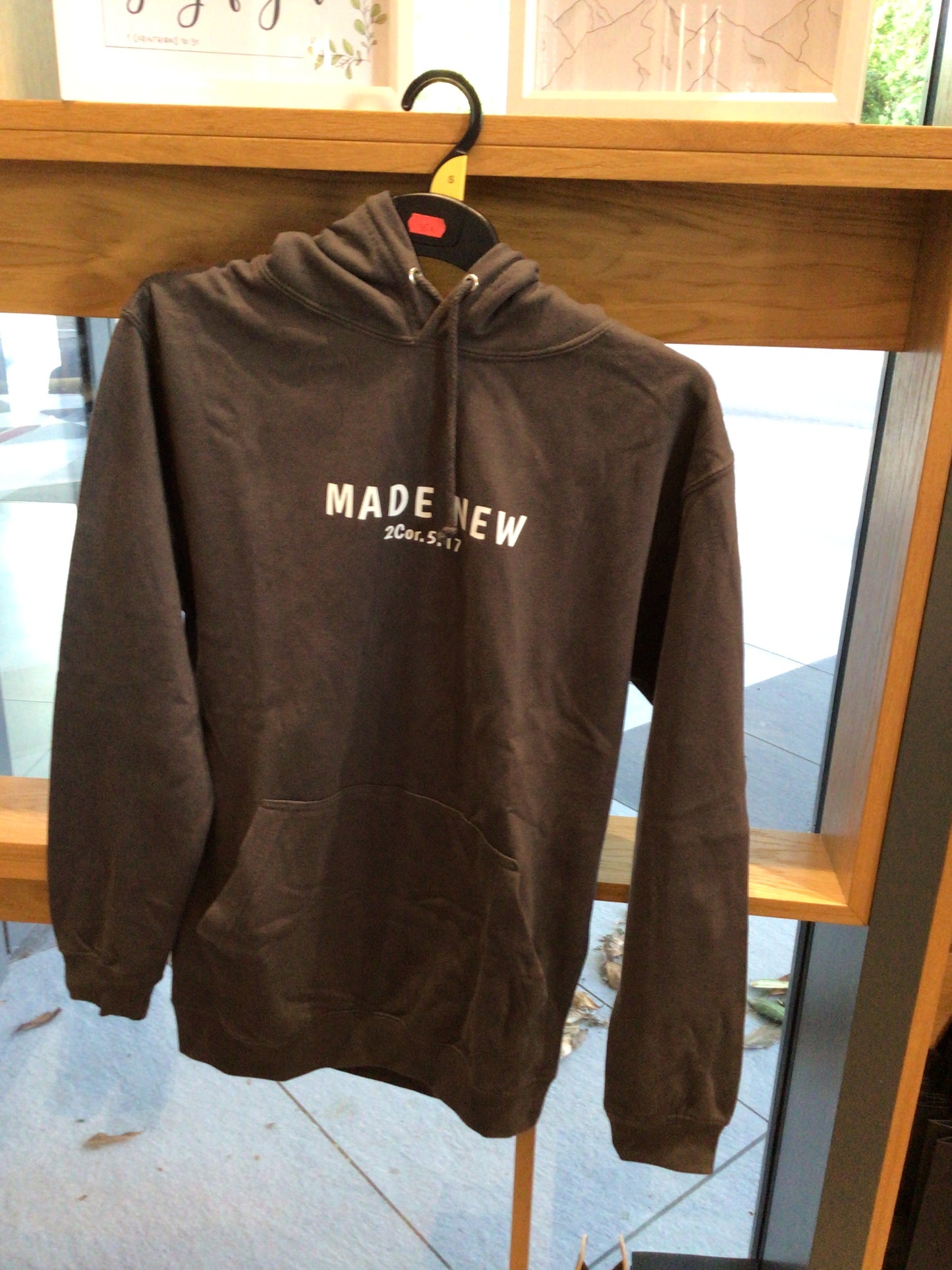 Grey hoodie “Made new” S size