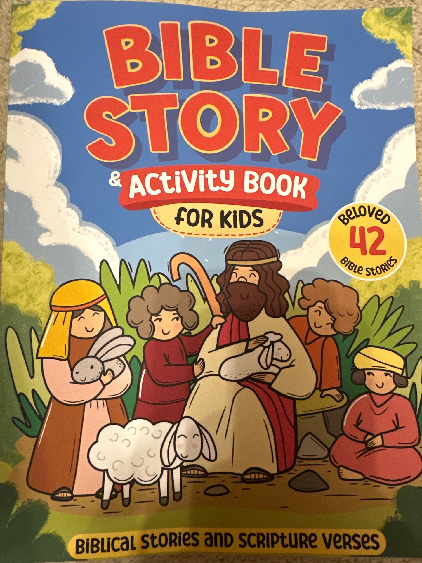 Bible Story and Activity Book for Kids: Biblical Stories and Scripture Verses, Early Readers Bible, Including Coloring, Drawing, Mazes, Connect the Dots, and Puzzles