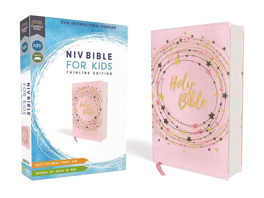 NIV, Bible for Kids, Flexcover, Pink/Gold, Red Letter, Comfort Print: Thinline Edition cover image
