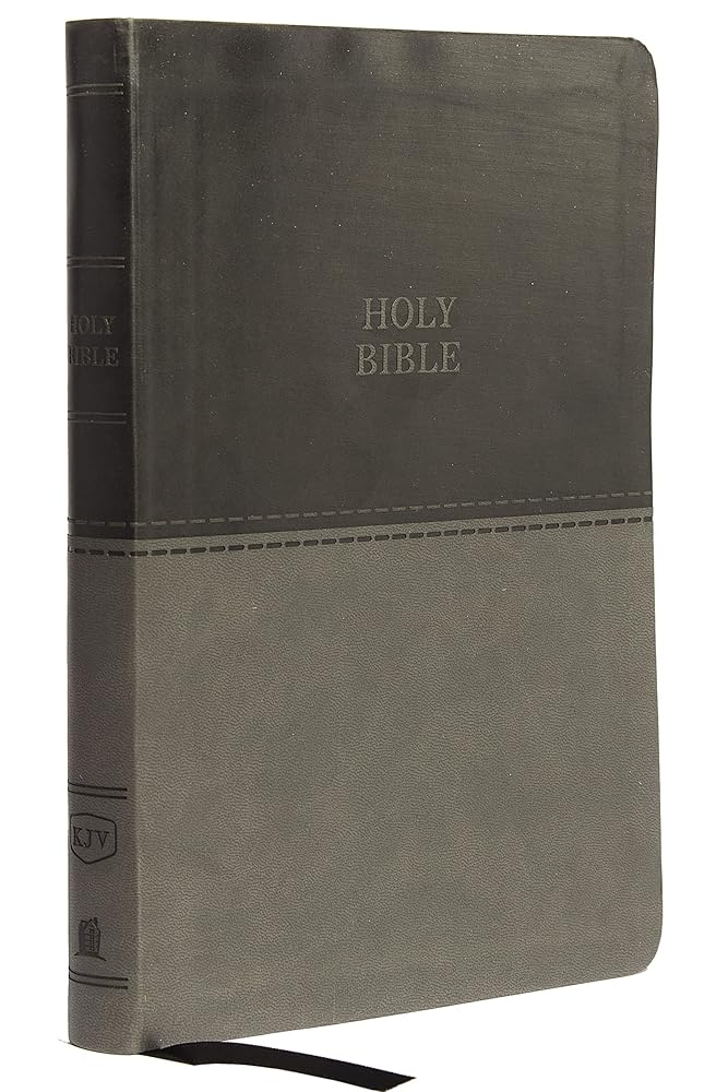 KJV Holy Bible: Value Large Print Thinline, Gray Leathersoft, Red Letter, Comfort Print: King James Version cover image