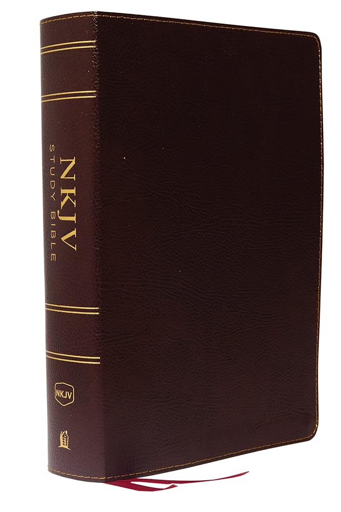 NKJV Study Bible, Bonded Leather, Burgundy, Full-Color, Comfort Print: The Complete Resource for Studying God’s Word cover image