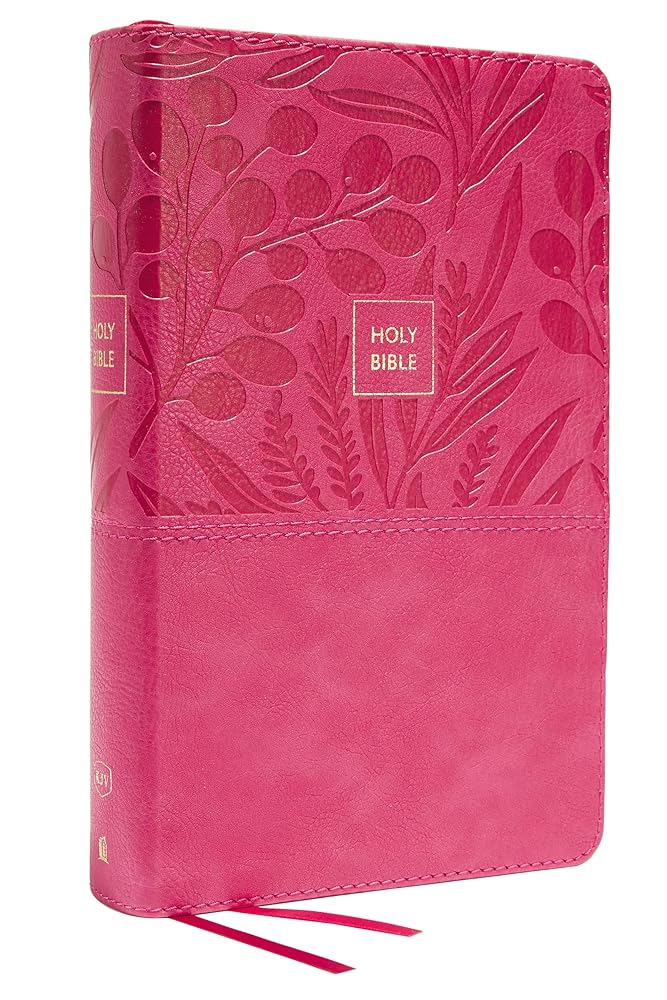 KJV Holy Bible: Large Print Single-Column with 43,000 End-of-Verse Cross References, Pink Leathersoft, Personal Size, Red Letter, Comfort Print: King James Version cover image