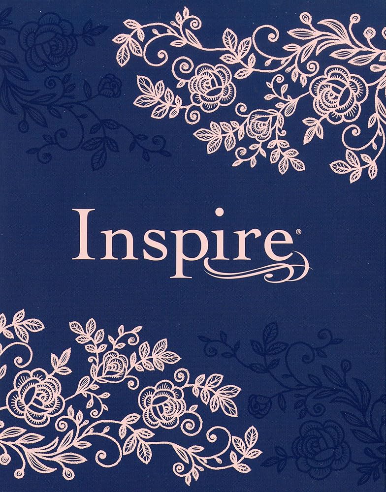 Inspire Bible NLT (Hardcover LeatherLike, Navy): The Bible for Coloring & Creative Journaling cover image