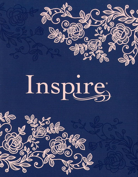 Inspire Bible NLT (Hardcover LeatherLike, Navy): The Bible for Coloring & Creative Journaling cover image