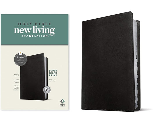 NLT Super Giant Print Bible, Filament Enabled (LeatherLike, Black, Indexed, Red Letter) cover image