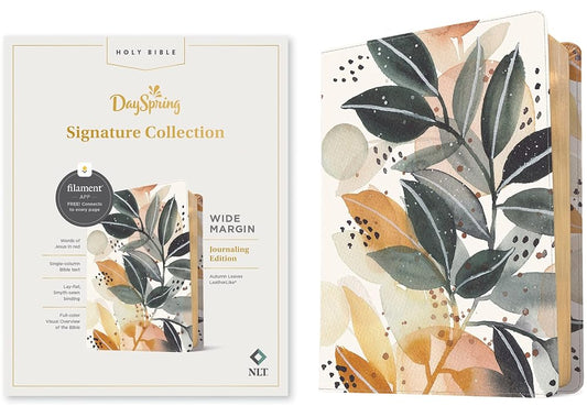 NLT Wide Margin Bible, Filament Enabled (LeatherLike, Autumn Leaves, Red Letter): DaySpring Signature Collection cover image