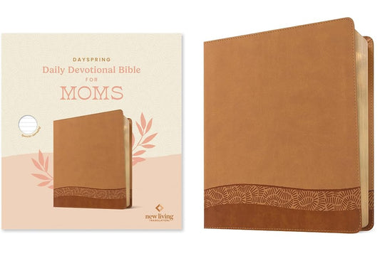 Dayspring Daily Devotional Bible for Moms, NLT (Leatherlike, Camel) cover image