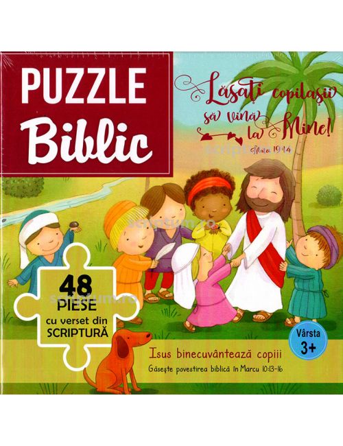 Puzzle Biblic 48 piese - Isus binecuvanteaza copiii
